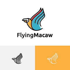 Beautiful Exotic Parrot Macaw Bird Flying Wildlife Logo