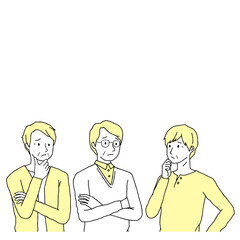 困り顔のシニア男性　悩み