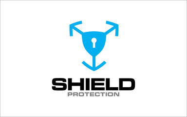 Illustration vector graphic of safe, lock, shield, and security logo design template