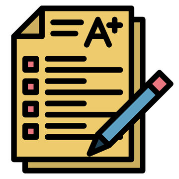 a+ test paper with pencil clip art preview