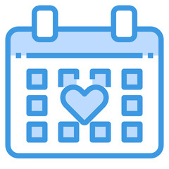 Calendar blue line icon