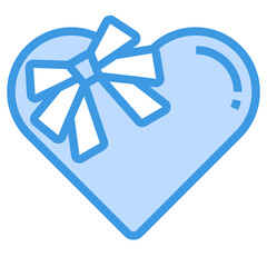 Gift Box blue line icon