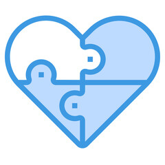 Heart blue line icon