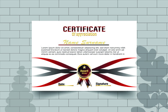 Modern Certificate template and modern mockup with cool colors and shapes