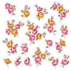 Beautiful rose illustration material collection,