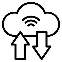 cloud server outline style icon