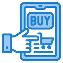 Fototapeta premium buy blue style icon