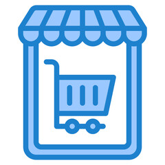 shopping online blue style icon