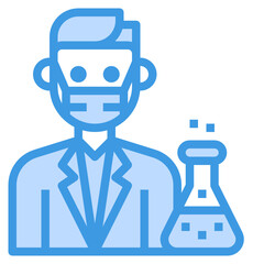 Chemist blue line icon
