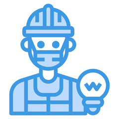 Electrician blue line icon