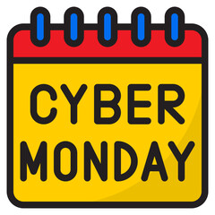 cyber monday color line style icon