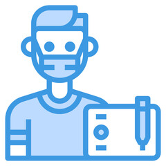 Fototapeta premium Graphic Designer blue line icon