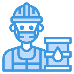 Worker blue line icon