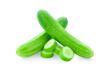 fresh cucumber isolated on a white background