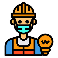 Electrician line icon