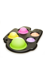 Colorful Push pop bubble sensory anti-stress toys, isolated on white background