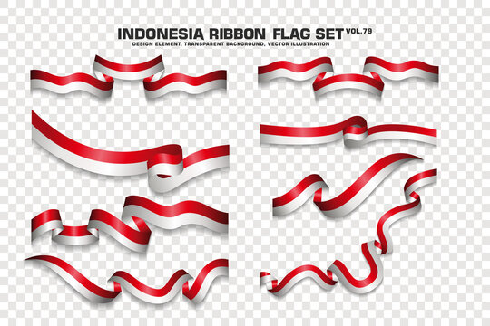 Premium Vector  Indonesia red white ribbon flag