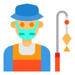 Fisherman flat icon