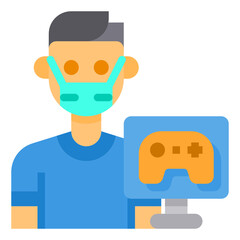 Gamer flat icon