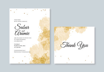 Naklejka na ściany i meble Minimalist wedding invitation card template