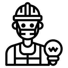 Electrician line icon