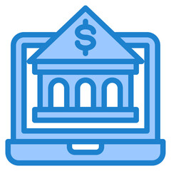 bank blue style icon