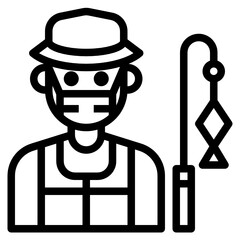 Fisherman line icon