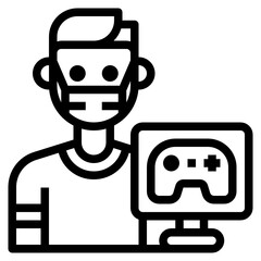 Gamer line icon