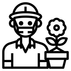 Gardener line icon