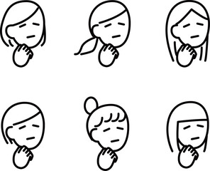 悩む考える人イラスト素材