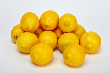 White background and fresh lemon.