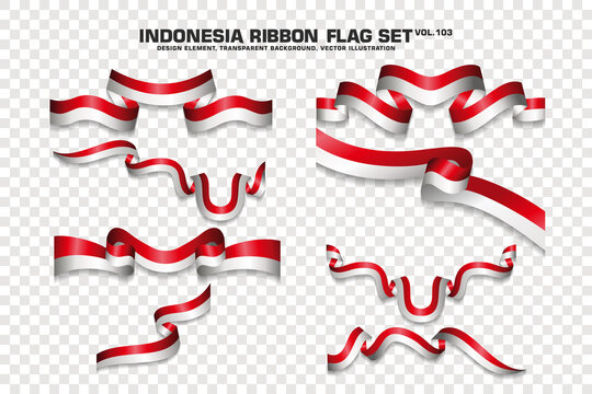 Premium Vector  Indonesia red white ribbon flag