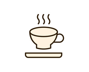 Cup of tea or coffee flat icon. Single high quality outline symbol for web design or mobile app.  Holidays thin line signs for design logo, visit card, etc. Outline pictogram EPS10