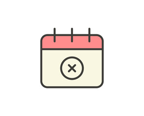 Calendar flat icon. Thin line signs for design logo, visit card, etc. Single high-quality outline symbol for web design or mobile app. Marketing outline pictogram.