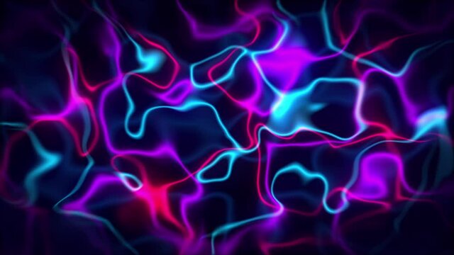 Loopable abstract digital technology background made of particles and small animated arrow. 3d render with depth of field