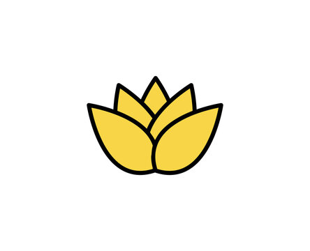 Lotus premium line icon. Simple high quality pictogram. Modern outline style icons. Stroke vector illustration on a white background. 