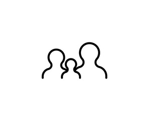 Family line icon. High quality outline symbol for web design or mobile app. Thin line sign for design logo. Color outline pictogram on white background