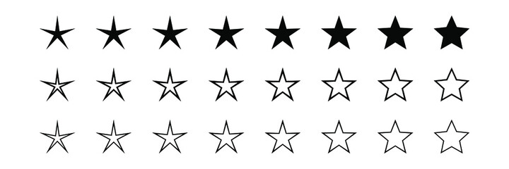 Obraz premium Star icons. Vector symbols star isolated on white background.