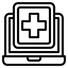 Obraz premium laptop outline style icon