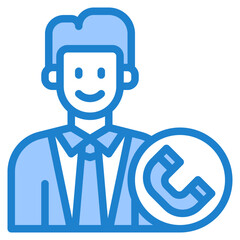 Obraz premium help support blue style icon