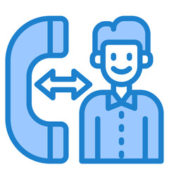 telephone blue style icon