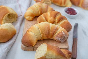 Homemade delicious croissants 