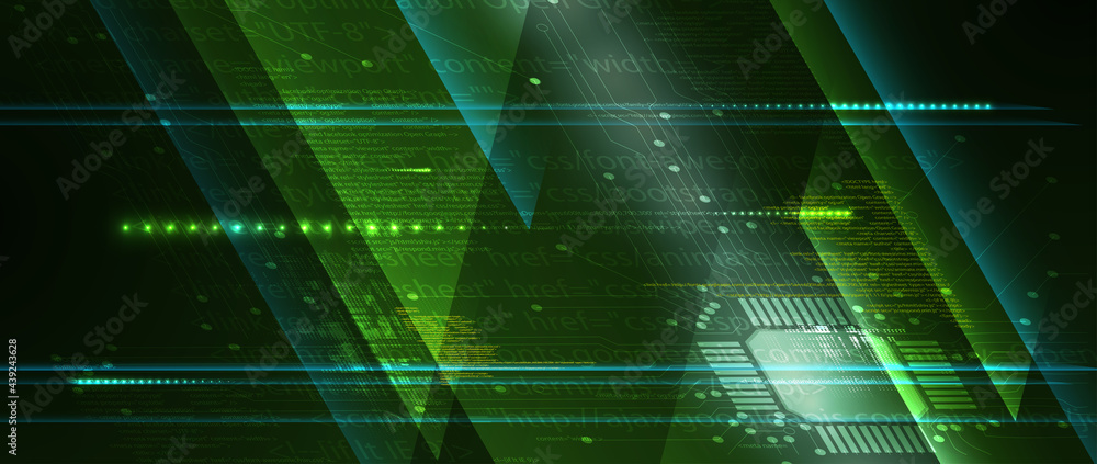 Aufkleber Technology data background, idea of global business solution