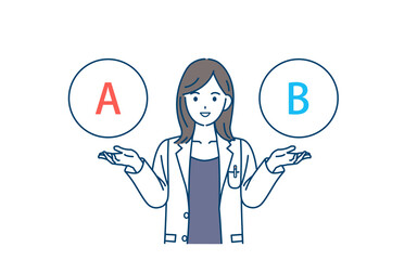 医者 女医 薬剤師 カウンセラー 白衣を着た女性 選択 選ぶ イラスト素材 Wall Mural Senryu