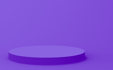 Abstract 3d purple violet color cylinder podium minimal studio background.