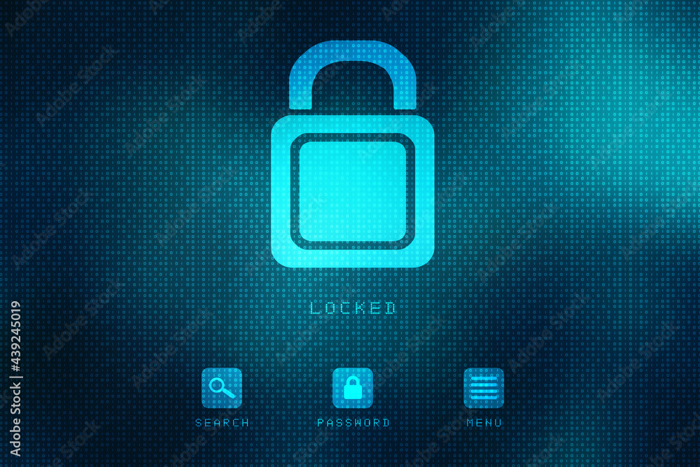 Poster cyber security and information or network protection. future cyber technology web services for busin