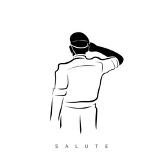 Salute Police Man Back Side - Salute icon logo
black color 