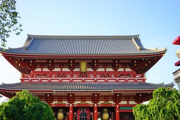 Nio-mon gate at Asakusa Kannon Senso-ji Temple in Tokyo, Japan - 日本 東京都 浅草 浅草寺 宝蔵門 仁王門
