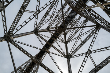 Upward view of the Joso High bridge crossing the Snake River, Washington, USA