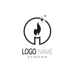 fire logo modern simple gradient. flame logo clean simple.